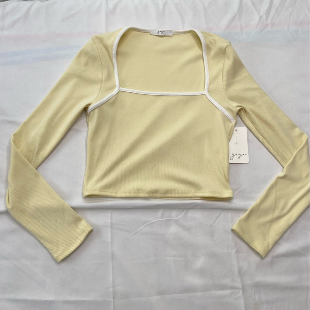 Yellow Fitted Long Sleeve Bodysuit